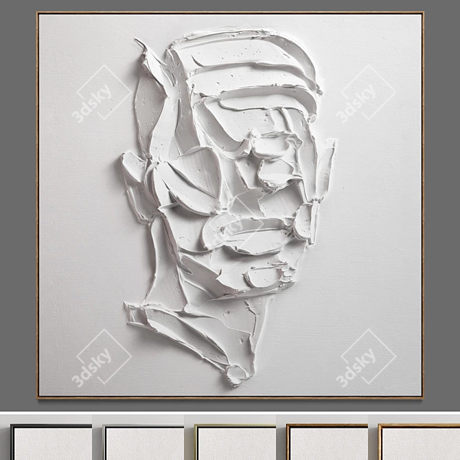 Abstract Plaster Frames: Set of 2 3D model image 1