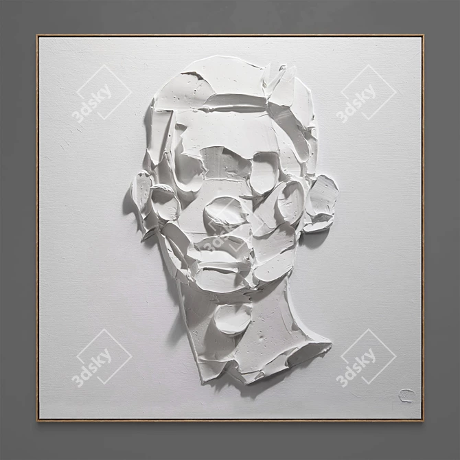 Abstract Plaster Frames: Set of 2 3D model image 2