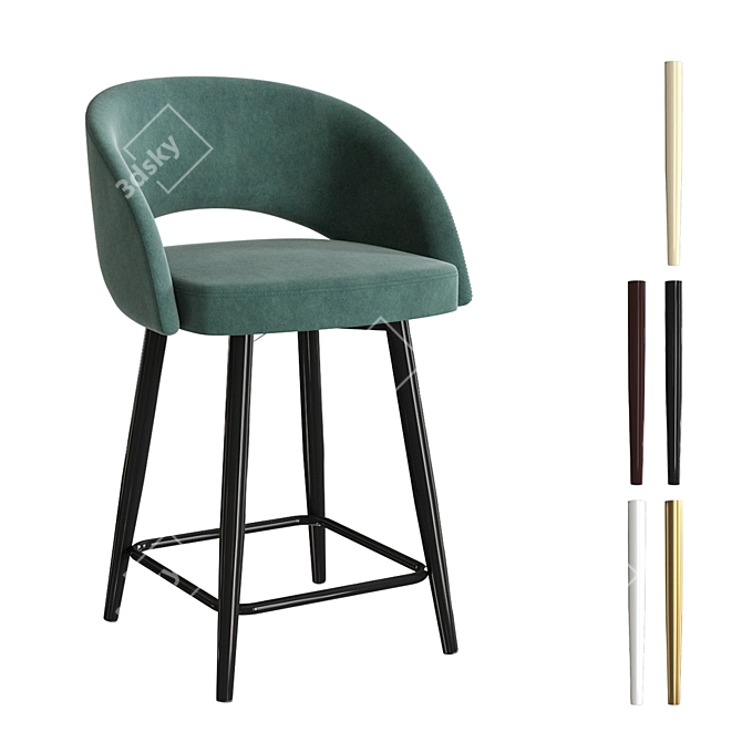 Mirella Upholstered Bar Chair 3D model image 1