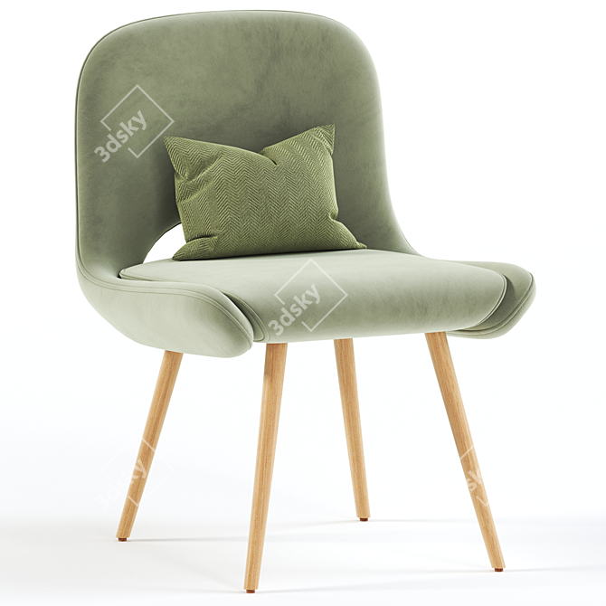 Elegant Bliss Chair: Modern Design 3D model image 2