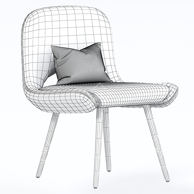 Elegant Bliss Chair: Modern Design 3D model image 6