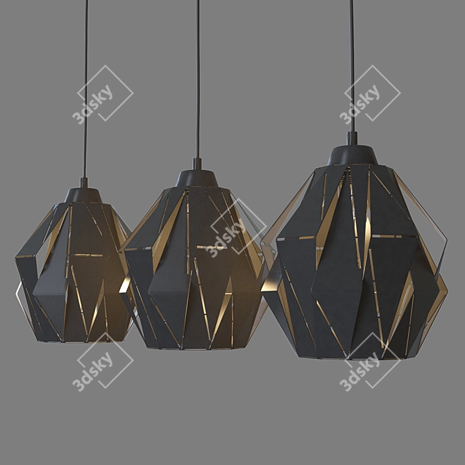 OM Pendant Lamp Eurosvet 50137/3 Moire - Sleek and Modern Lighting 3D model image 3