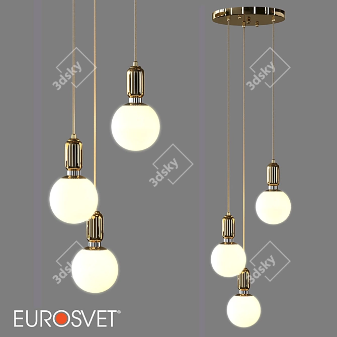 Bubble Glass Pendant Lamp by Eurosvet 3D model image 2