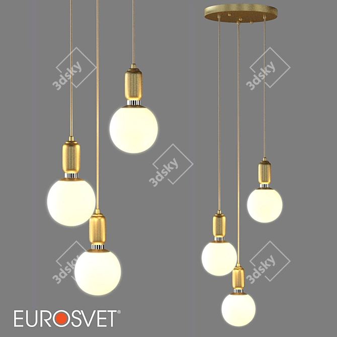 Bubble Glass Pendant Lamp by Eurosvet 3D model image 3