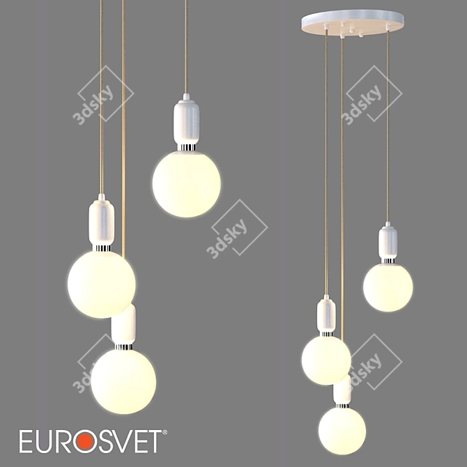 Bubble Glass Pendant Lamp by Eurosvet 3D model image 4