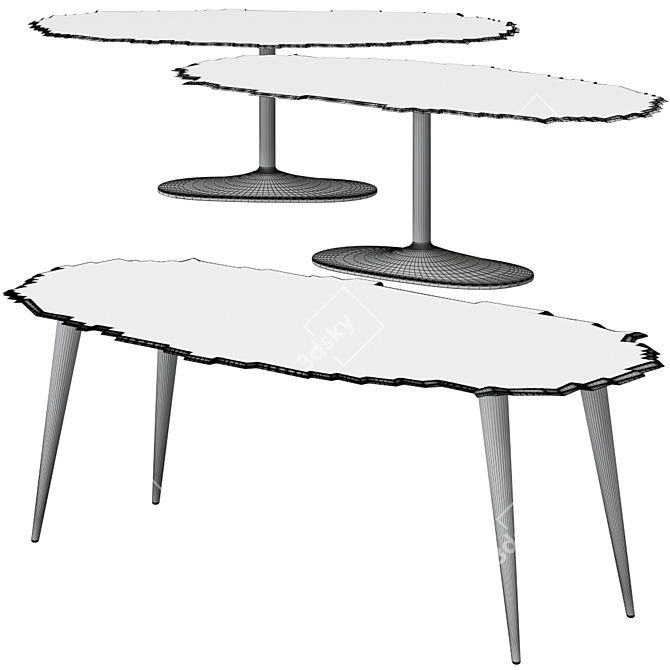 Contemporary Egeo Table: Sleek Design 3D model image 2