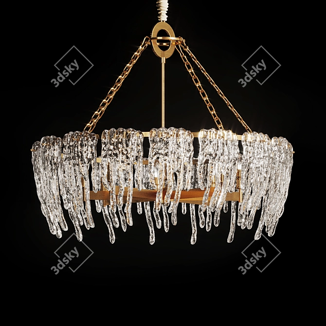 Frosted Spring Ice Chandelier 3D model image 8