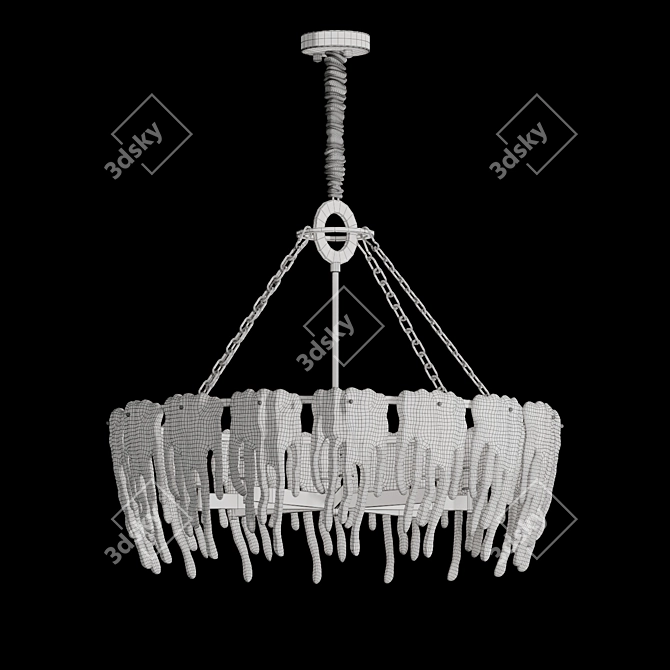 Frosted Spring Ice Chandelier 3D model image 2