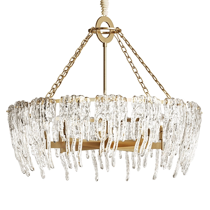 Frosted Spring Ice Chandelier 3D model image 4