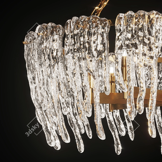 Frosted Spring Ice Chandelier 3D model image 6