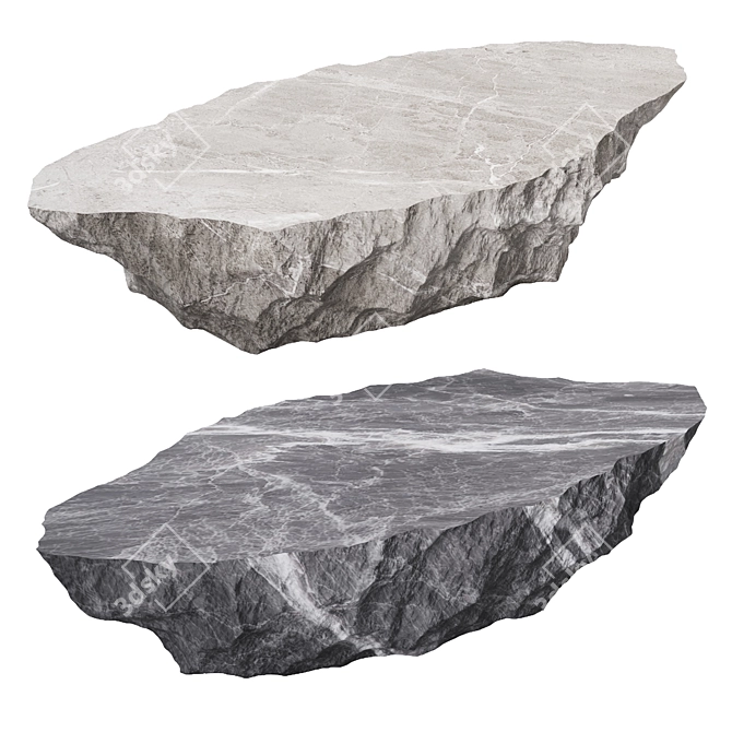 Elegant Stone Coffee Table 3D model image 2