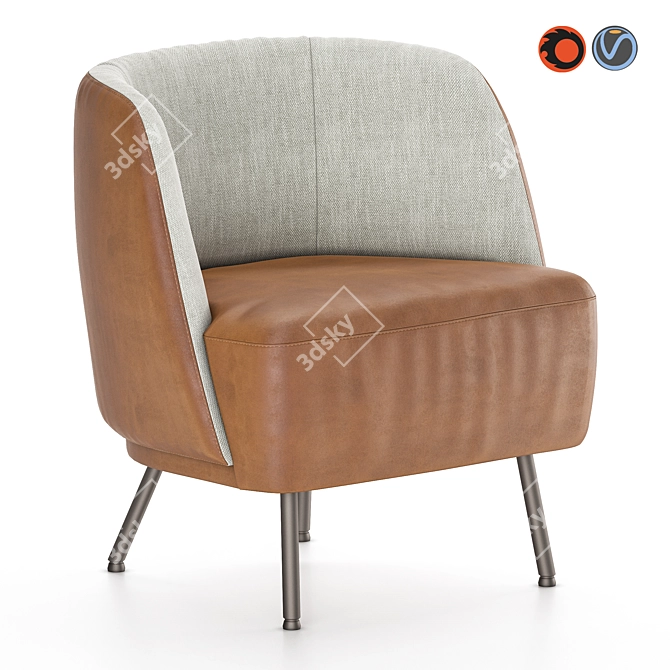 Luxury Tray Lounge Chair: Elegant Comfort by Jess 3D model image 1