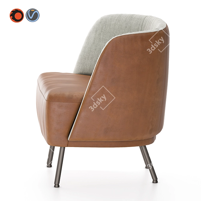 Luxury Tray Lounge Chair: Elegant Comfort by Jess 3D model image 3