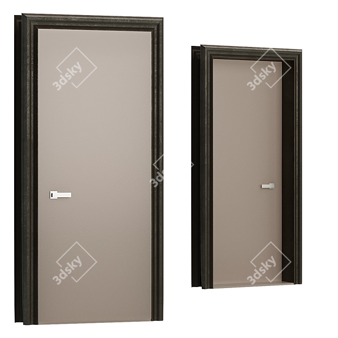 Solid Bedroom Door: Laminate Finish 3D model image 1