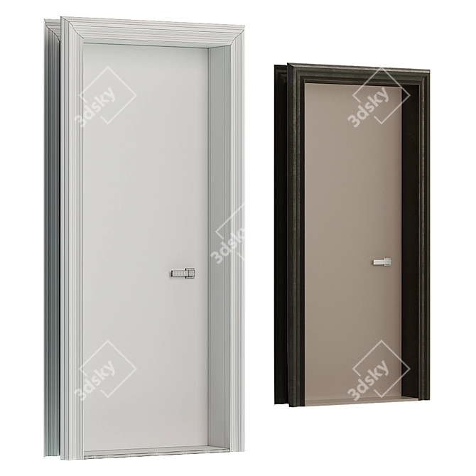 Solid Bedroom Door: Laminate Finish 3D model image 2