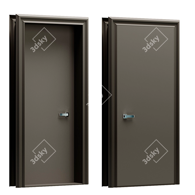 Solid Bedroom Door: Laminate Finish 3D model image 3