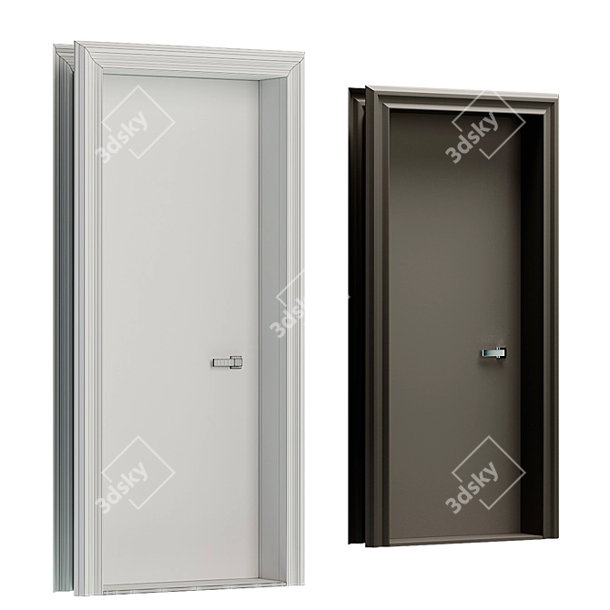 Solid Bedroom Door: Laminate Finish 3D model image 4