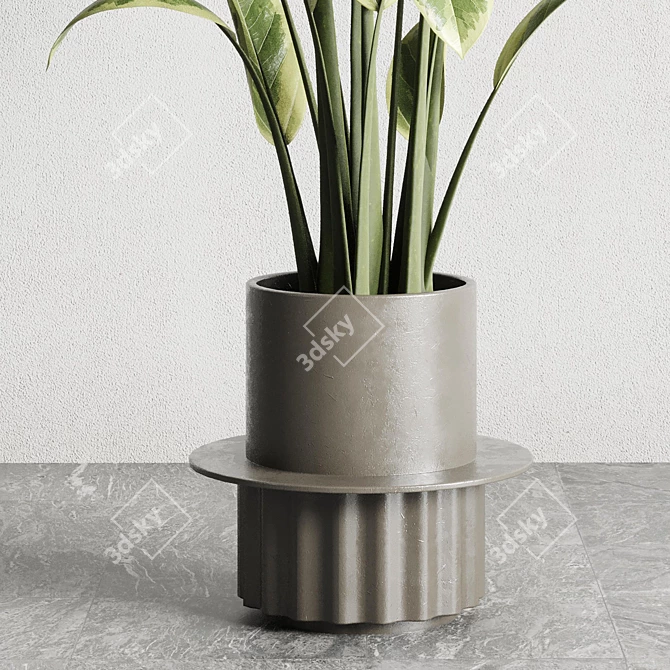 162 Concrete Ficus Elastica: Versatile Indoor/Outdoor Pot 3D model image 2