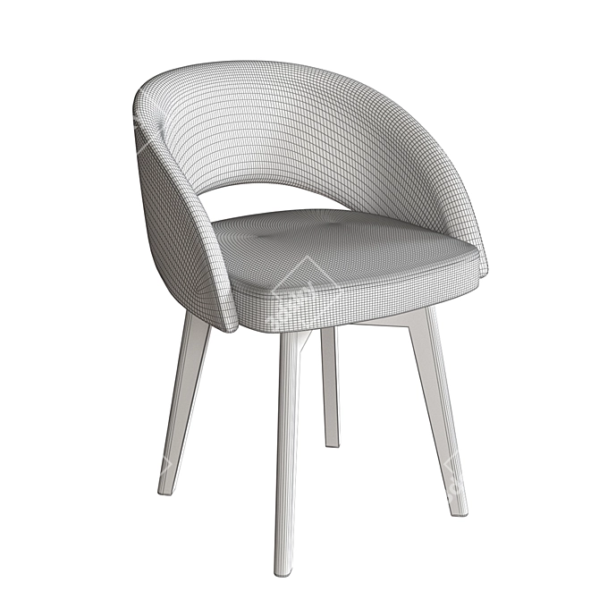 Mirella Compact Upholstered Chair 3D model image 4