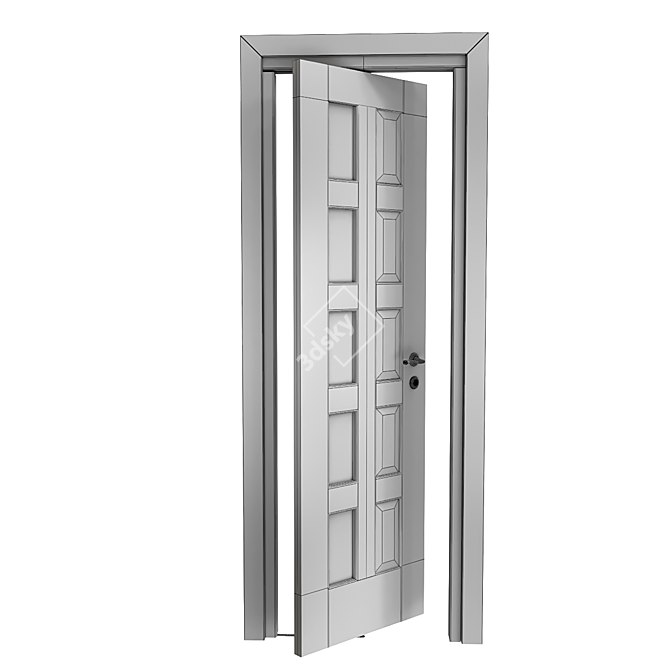 Space-Saving Rotary Door 3D model image 4