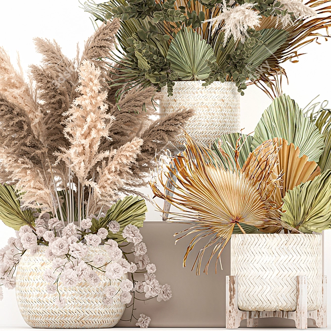 Natural Bouquet 231: Handcrafted Decorative Arrangement 3D model image 2