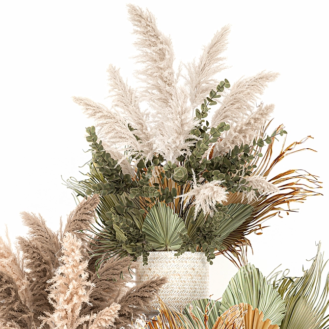 Natural Bouquet 231: Handcrafted Decorative Arrangement 3D model image 4