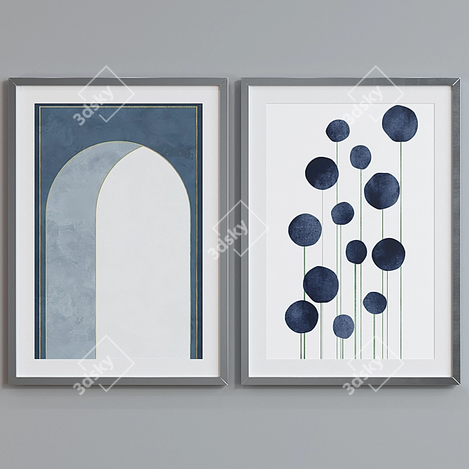 Abstract Arch & Circles Picture Frame Set 3D model image 3