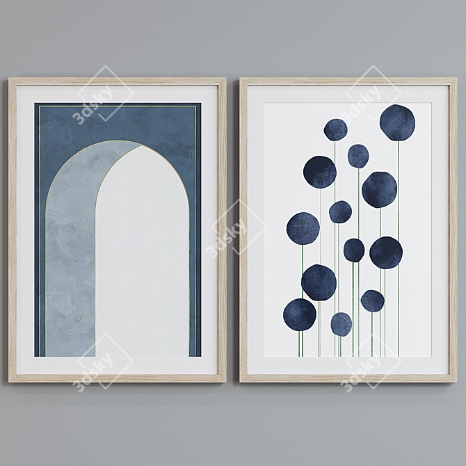 Abstract Arch & Circles Picture Frame Set 3D model image 5