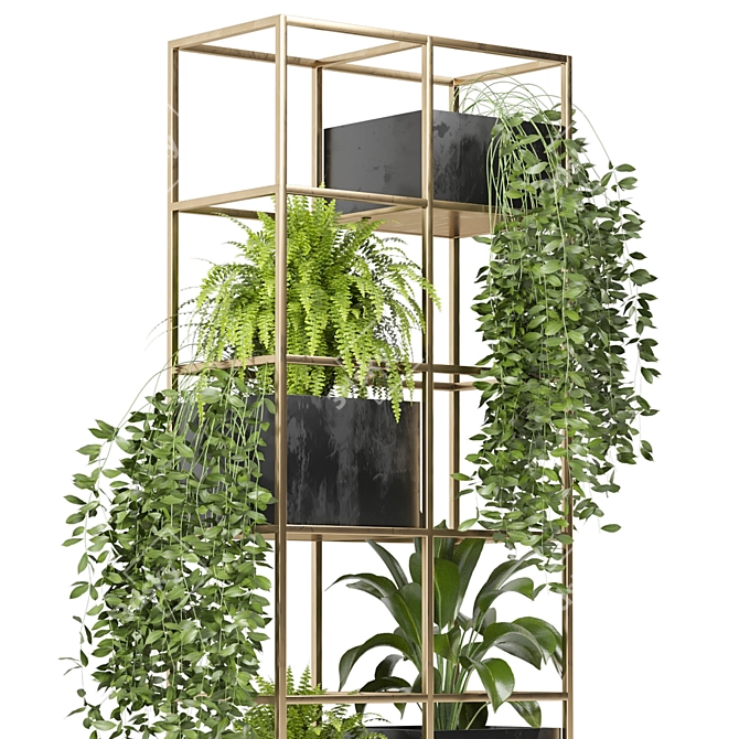 Rusty Concrete Pot Indoor Plant Set 3D model image 3
