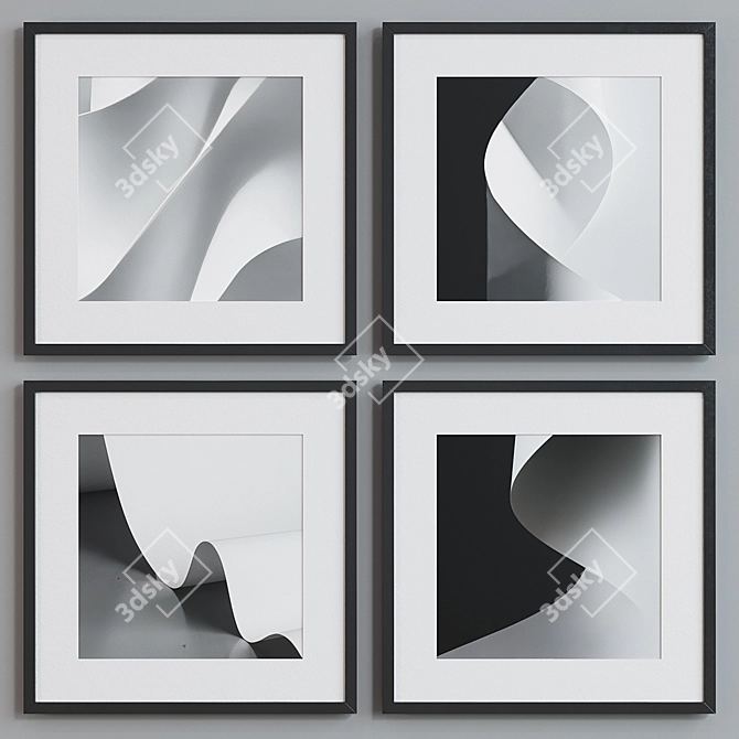 Abstract Frame Set: Modern Minimalist Designs 3D model image 2