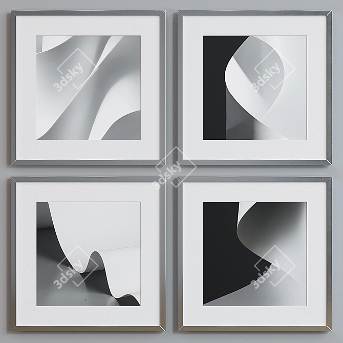 Abstract Frame Set: Modern Minimalist Designs 3D model image 3