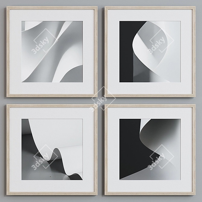 Abstract Frame Set: Modern Minimalist Designs 3D model image 5