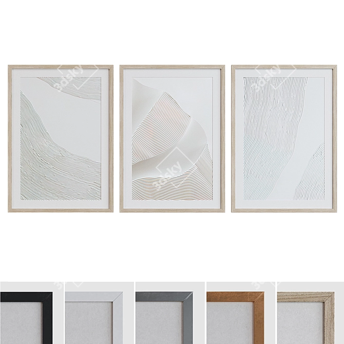 Modern Abstract Frame Set 3D model image 1