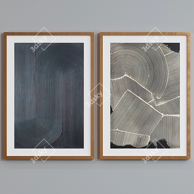 Abstract Picture Frame Set 3D model image 4