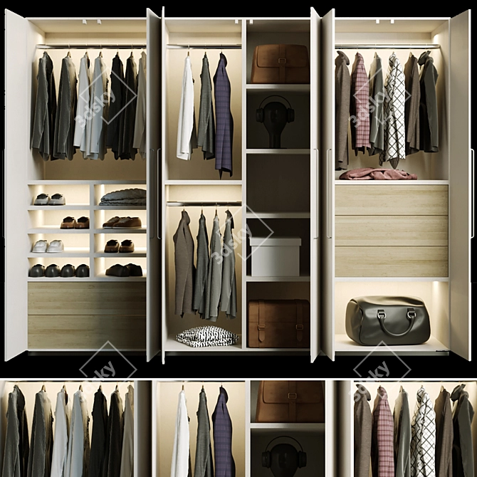 Complete Wardrobe Set 3D model image 1