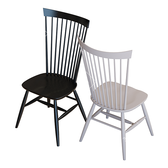 Crate & Barrel Marlow II Dining Chair - Elegant Wood Design 3D model image 4