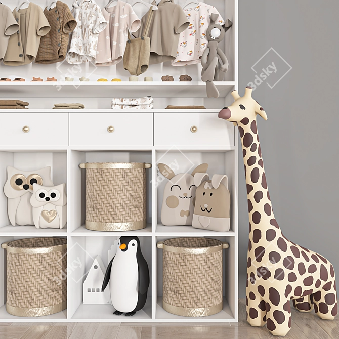 Versatile Wardrobe with Customizable Design 3D model image 4