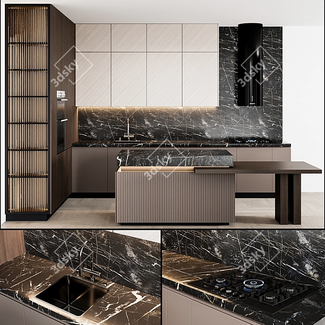 Sleek Kitchen Upgrade: Modern65 3D model image 1