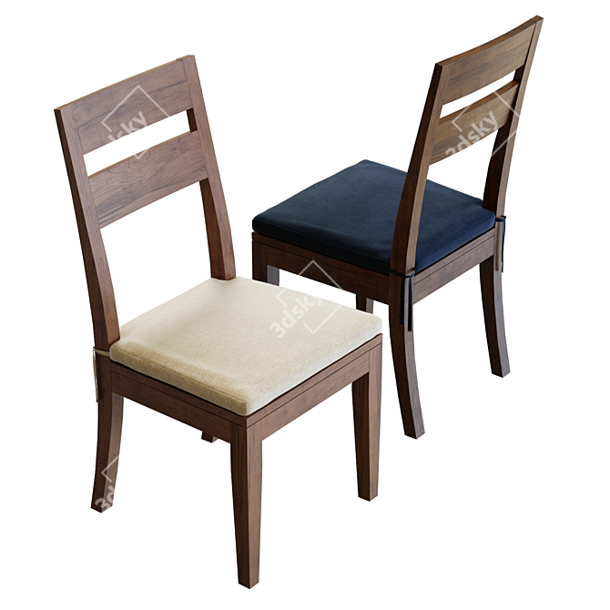 Elegant Basque Dining Chair 3D model image 2