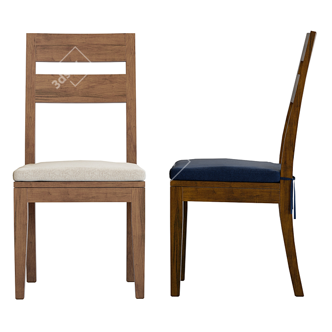 Elegant Basque Dining Chair 3D model image 3