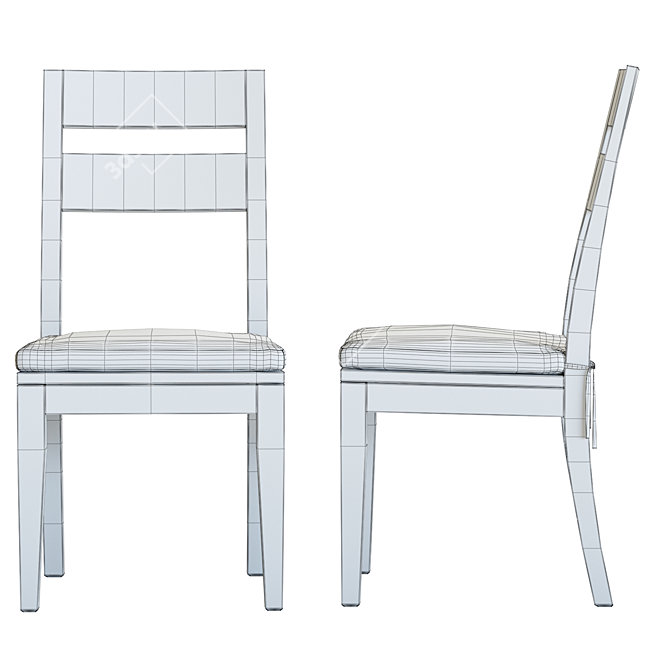 Elegant Basque Dining Chair 3D model image 7