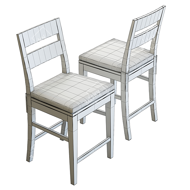 Crate & Barrel Basque Bar Stool: Solid Wood, Timeless Design 3D model image 6