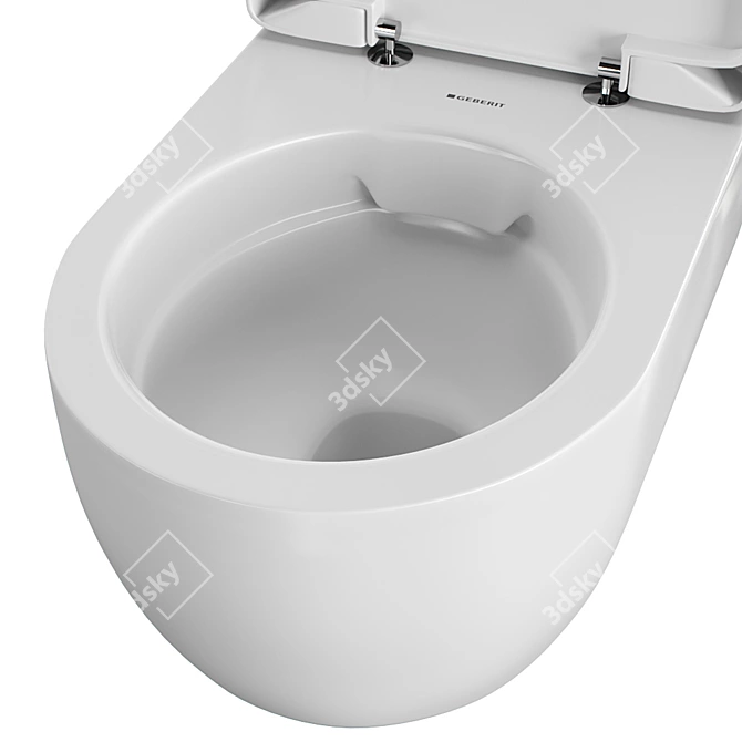 Geberit iCon Wall-Mounted Toilet: Sleek Design & Efficient Flushing 3D model image 4