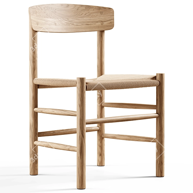 Fredericia J39 Mogensen Chair: Stylish and Functional 3D model image 1