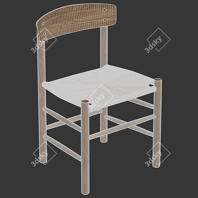 Fredericia J39 Mogensen Chair: Stylish and Functional 3D model image 6