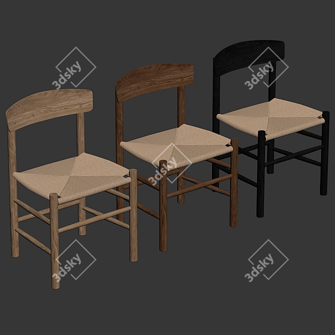 Fredericia J39 Mogensen Chair: Stylish and Functional 3D model image 7