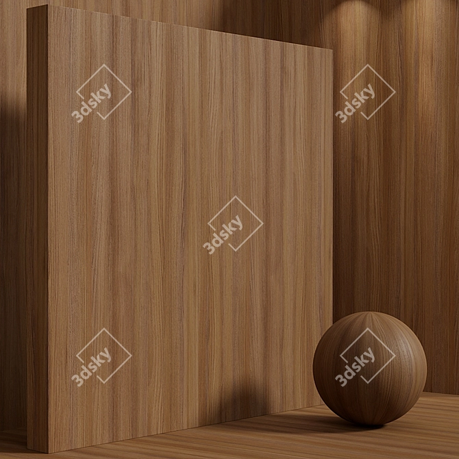 Seamless Elm Wood Set 3D model image 6