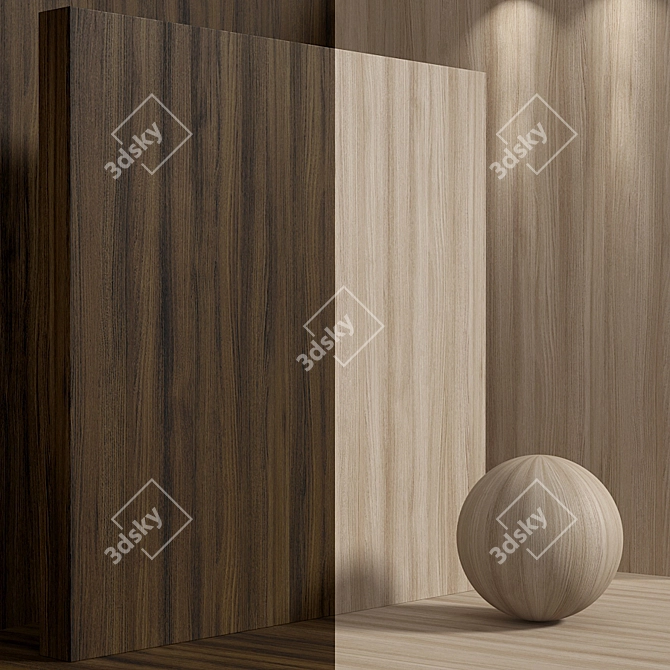 Seamless Elm Wood Set 3D model image 7