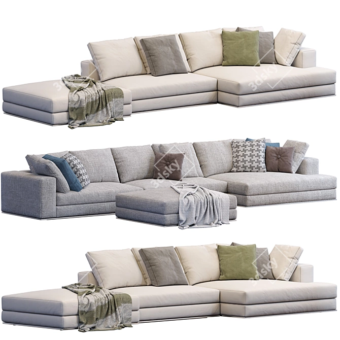 Elegant Hamilton Sofa by Minotti 3D model image 3