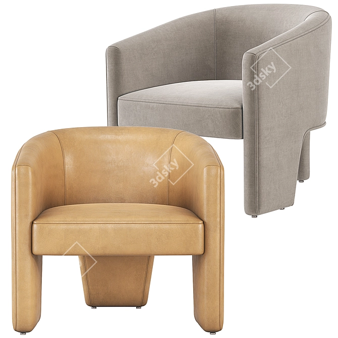 Elegant Grayson Fae Chair 3D model image 4